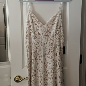 New Lulu's white and nude lace dress